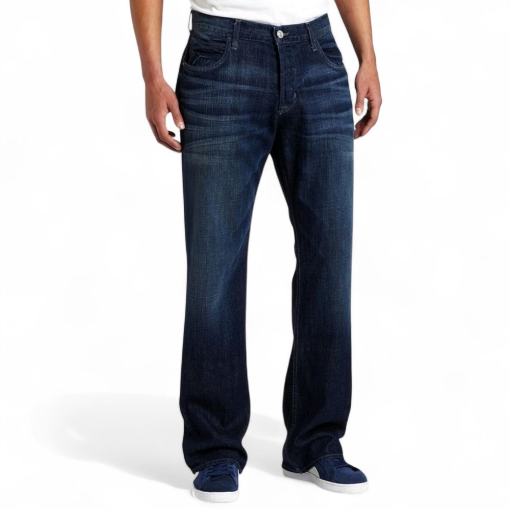 HUDSON Wilde Relaxed Straight-Leg Dark Wash Button Fly Denim Jeans Men's Size 38